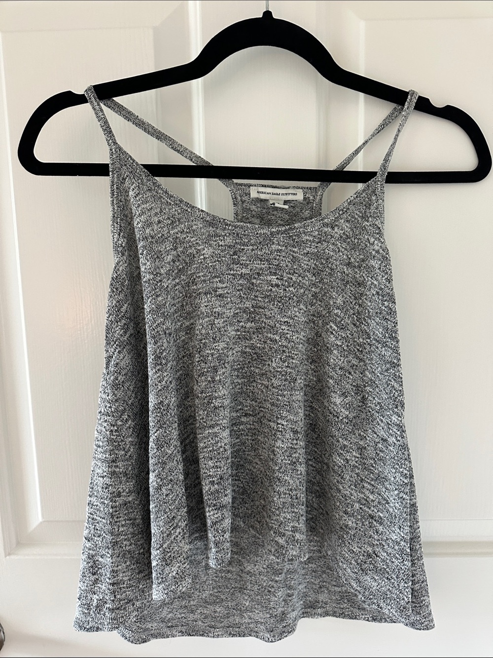 American Eagle Outfitters Gray Knit Spaghetti-Strap Tank